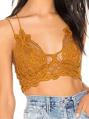 Free people Adela Bralette in gold size small